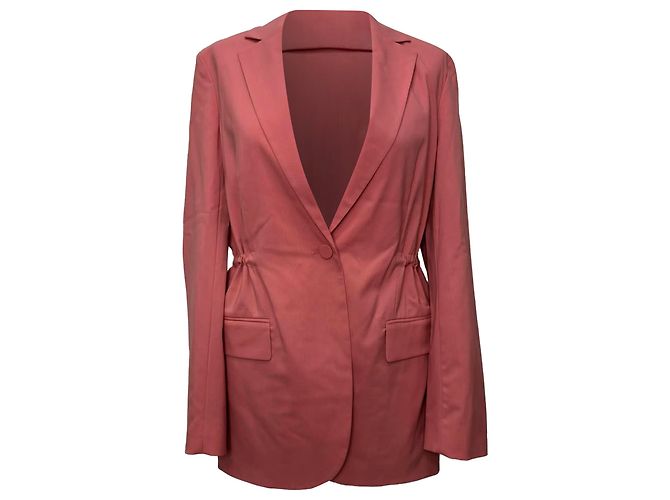 Theory Drawstring Blazer in Pink Wool