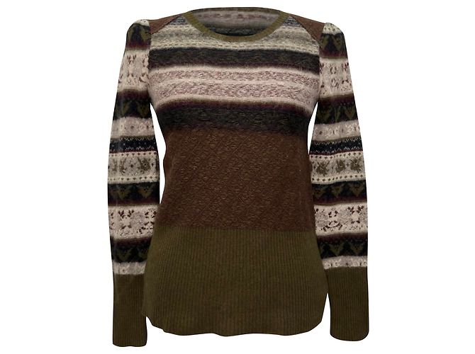 Autre Marque McQ Fair Isle Pullover aus brauner Wolle