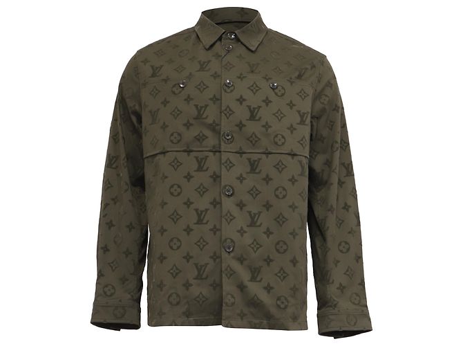 Chelsea Sovracamicia Workwear Monogram Louis Vuitton in cotone olive Verde Verde oliva