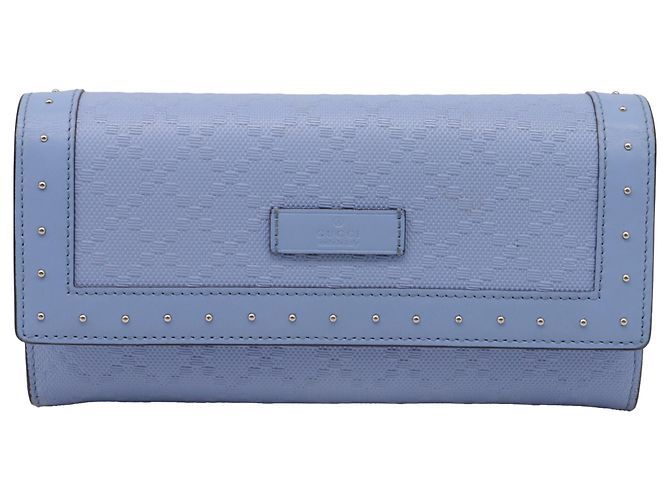 Carteira Continental com Aba Gucci Microguccissima Azul Azul claro