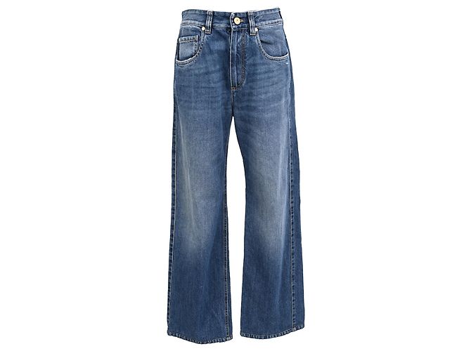 Vaqueros Wide-Leg Monili Brunello Cucinelli en algodón azul