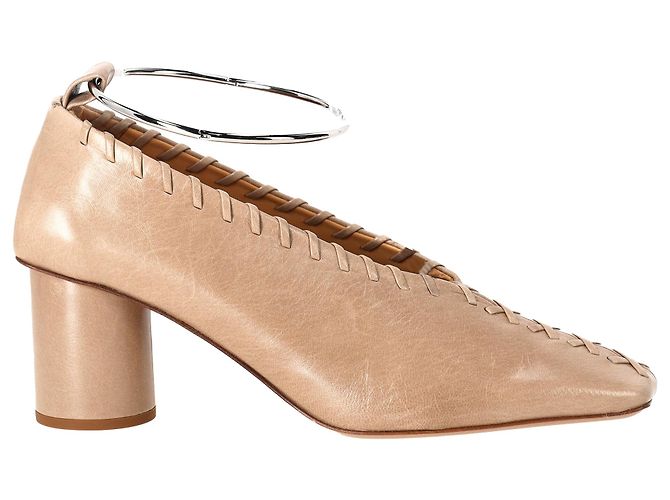 Sapatilhas Jil Sander em couro nude Marrom Carne