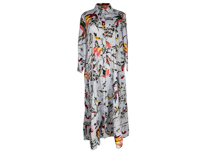Abito camicia midi stampato Erdem Vacation Patmos in cotone multicolore