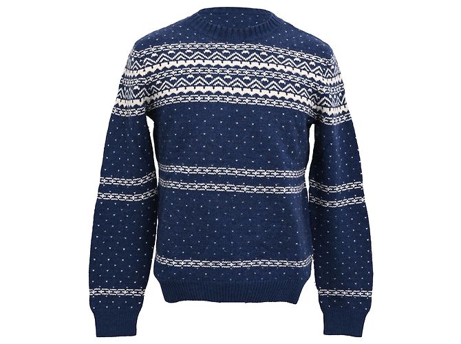 Apc A.P.C. Nordic Design Pullover aus Wolle in Navy Blue Marineblau