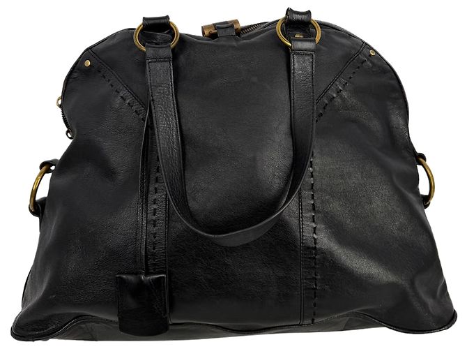 Borsa Tote Oversized Muse Yves Saint Laurent in pelle di vitello nera Nero