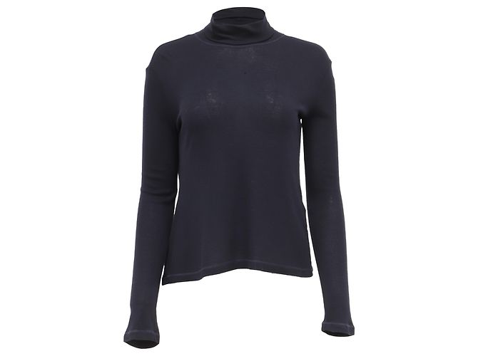 Totême Rollkragenpullover aus Viskose in Navy Blue Blau Marineblau