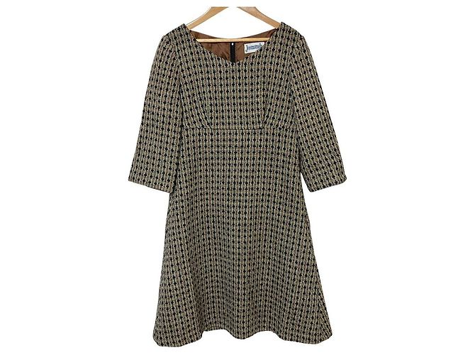 Autre Marque Jocomomola Tweed-Kleid Schwarz Mehrfarben