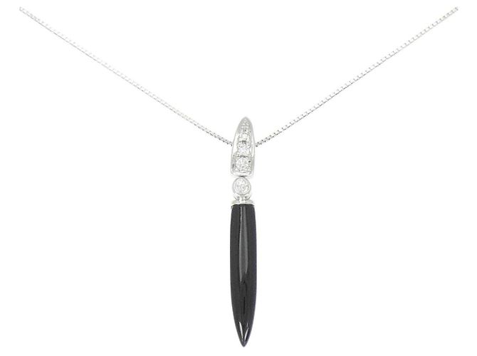 Autre Marque Collier Onyx et Diamants Au750 Noir