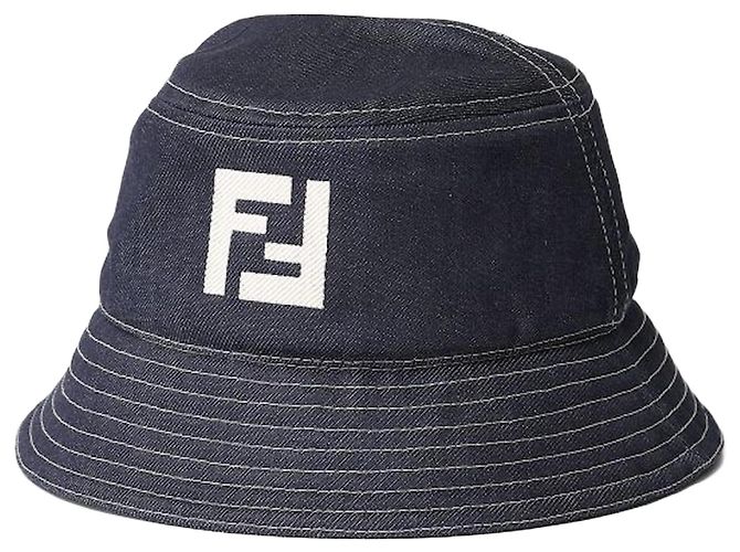 Fendi Denim Bucket Hat Blue