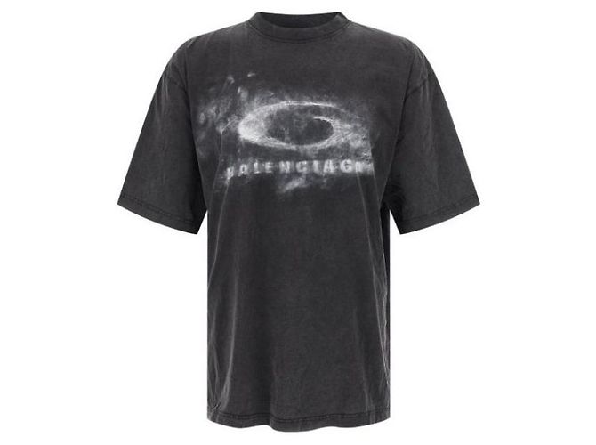 Balenciaga Washed Crayon Loop T-Shirt Black