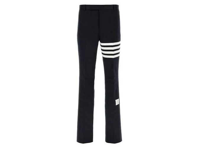 Thom Browne Pantalones Chino de Sarga de Algodón Azul