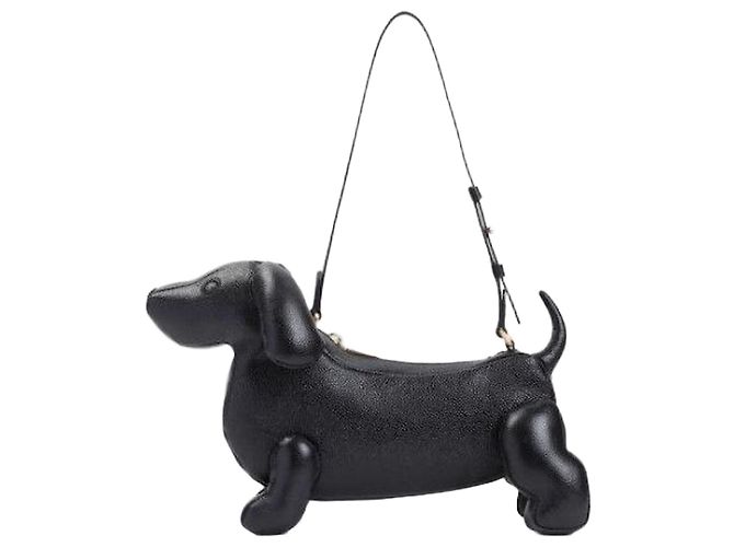 Thom Browne Bolsa Baguette Hector em couro Pebble Grain Preto