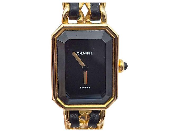 Chanel Reloj Premiere chapado en oro Negro