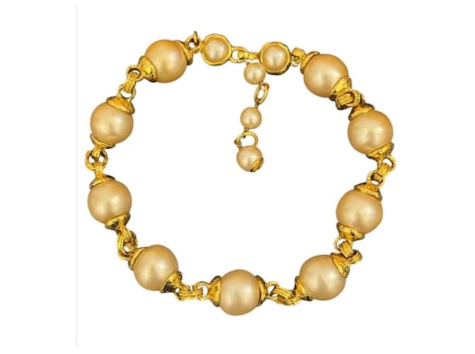 Chanel Beads and gold-tone metal necklace Golden 