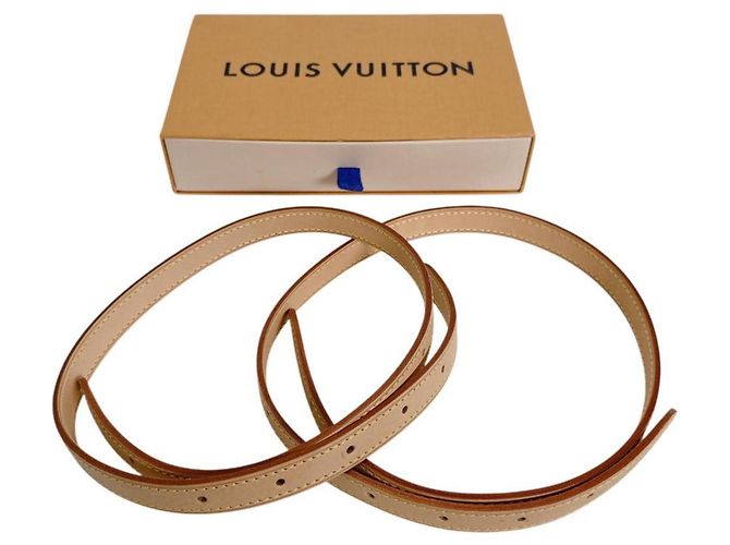 Correa de hombro de cuero beige Louis Vuitton