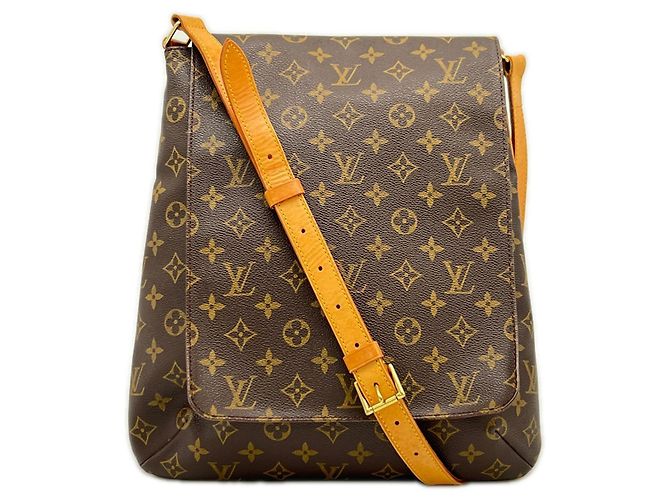 Borsa a tracolla Louis Vuitton Monogram Musette Marrone Beige