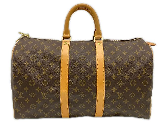 Bolsa Boston Louis Vuitton Monogram Keepall 45 Marrom Bege