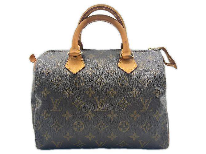 Bolsa Louis Vuitton Monogram Speedy 25 Marrom Bege