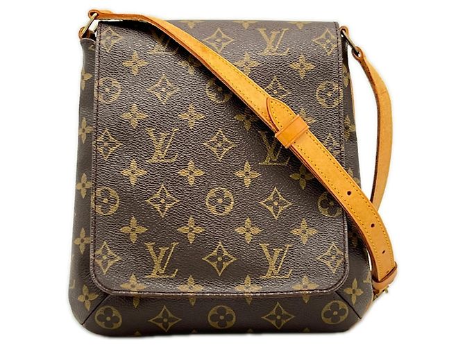 Borsa a Spalla Musette Salsa Monogramma Louis Vuitton Marrone Beige