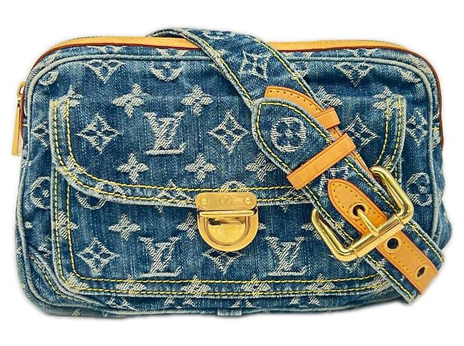 Borsello Louis Vuitton Monogram Denim Blu Beige
