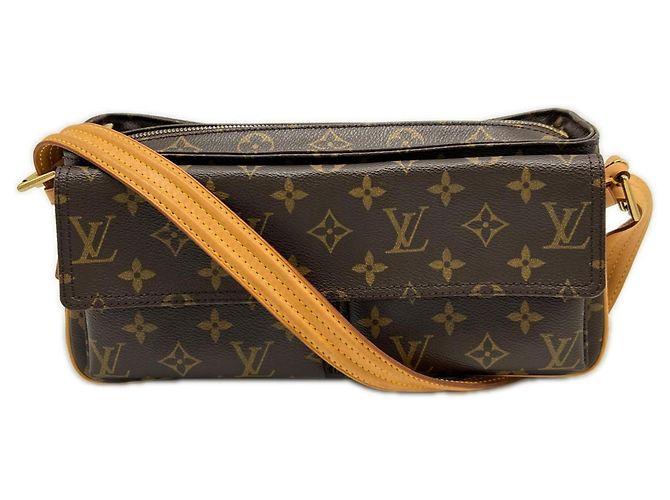 Bolsa Louis Vuitton Monogram Vivacite MM Marrom Bege