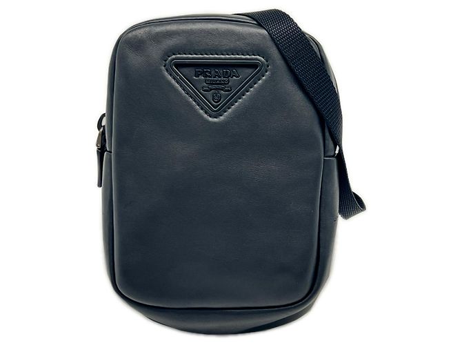 Prada Triangle Logo Mini Shoulder Bag Black