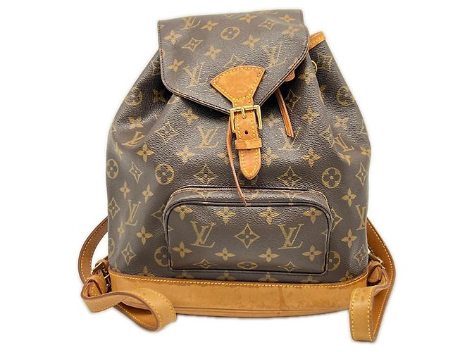 Borsa a tracolla Louis Vuitton Monogram Montsouris MM Marrone Beige