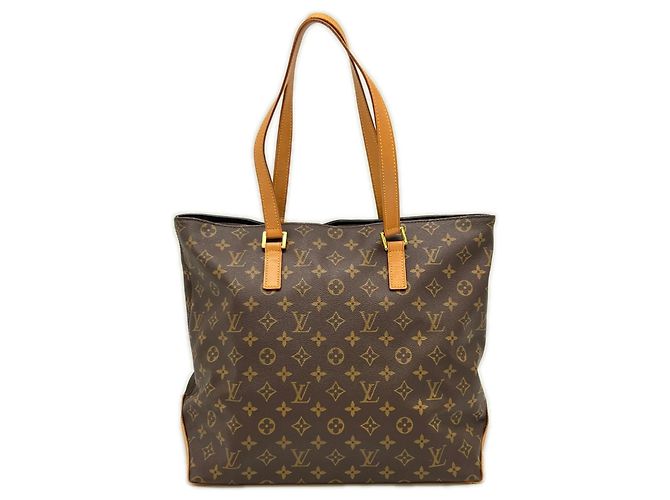 Bolsa Louis Vuitton Monogram Cabas Mezzo Marrom Bege