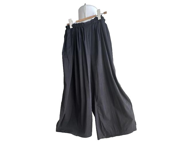 Il Gufo Pantalones negros anchos de algodon