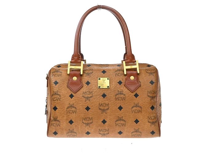 MCM Visetos logogramme Canvas and Leather Marron