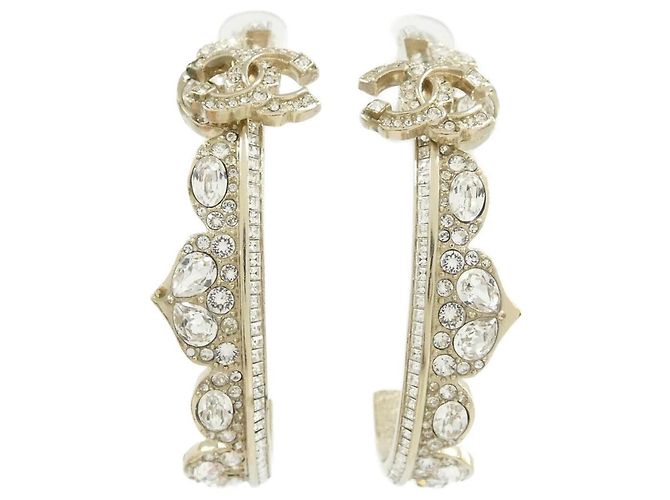 Orecchini a clip Chanel Clear and Gold D'oro