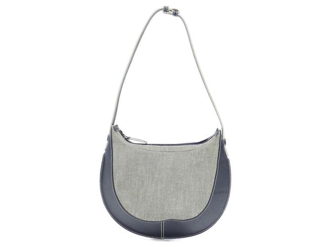 Borsa a tracolla Loewe Blu Navy e Grigio Pelle e Tela Marrone