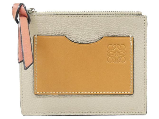 Monedero de piel de ternera Loewe Beige