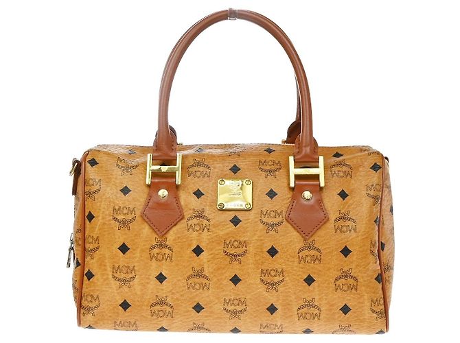 MCM Visetos logogramme Canvas and Leather Marron