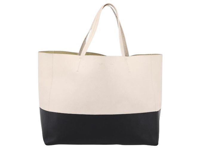 Céline Celine Cabas Leather Large Blanc