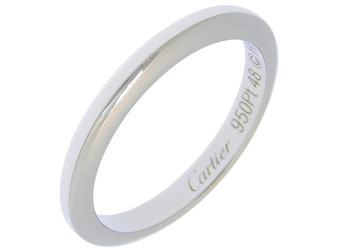 Cartier 1895 Ehering Platin 2mm Silber