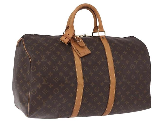 LOUIS VUITTON Monogram Keepall 50 Boston Bag M41426 LV Auth 196098A Monograma