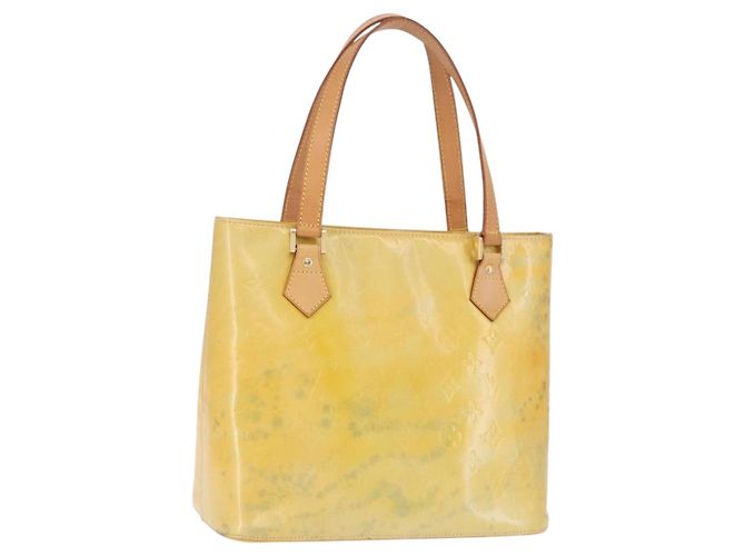 LOUIS VUITTON Monogram Vernis Houston Handtasche Gris M91053 LV Auth BA14923 Grau