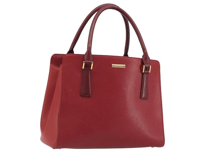 Borsa a mano BURBERRY in pelle rossa e oro Auth 196605 Rosso D'oro