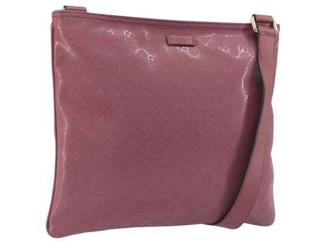 Borsa a tracolla GUCCI GG Implementation PVC Pelle Viola Oro 201446 Auth 198663A Porpora
