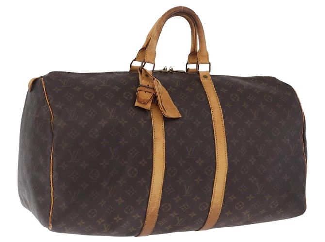 LOUIS VUITTON Monogram Keepall 55 Boston Bag M41424 LV Auth 196206 Monograma