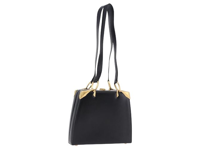 Céline Borsa a spalla CELINE in pelle nera e oro Auth 197483A Nero D'oro