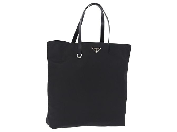 Saco Tote PRADA Nylon Preto Prata Auth am12430V