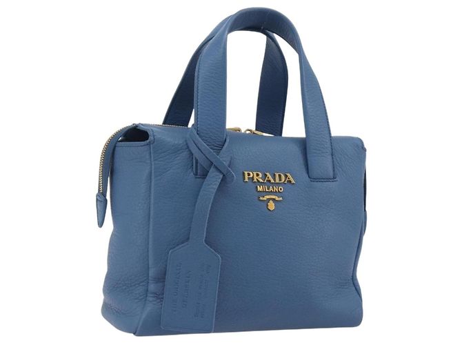Borsa PRADA in pelle blu e oro Auth 197335V D'oro