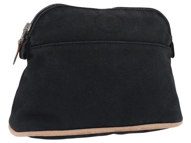 Hermès HERMES Pochette Bolide PM Cotone Nero Auth BA15257 