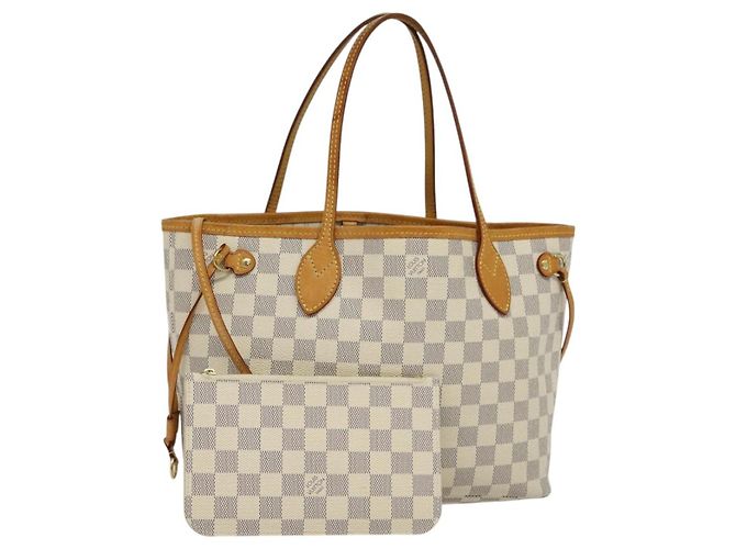 LOUIS VUITTON Damier Azur Neverfull PM Tote Bag N41362 LV Auth 120593