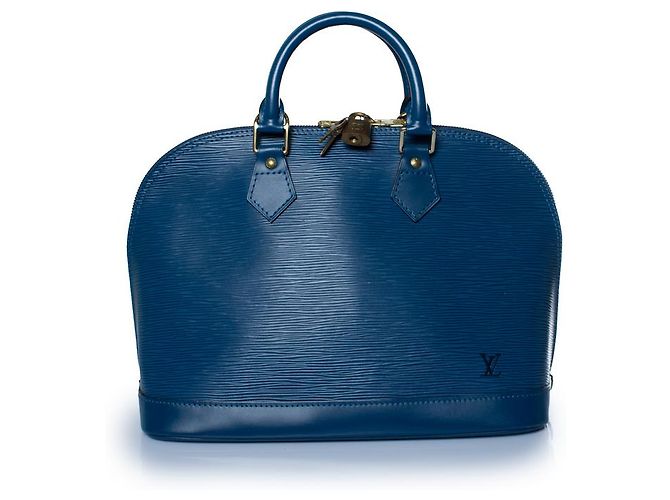 Louis Vuitton, borsa Alma epi in pelle blu