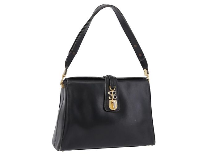 BALENCIAGA Schultertasche aus Leder Schwarz Gold Auth ka5786 Golden