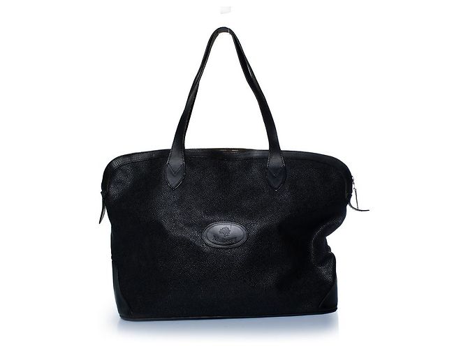 Mulberry, mala shopper com fecho à volta em couro scotch grain Preto