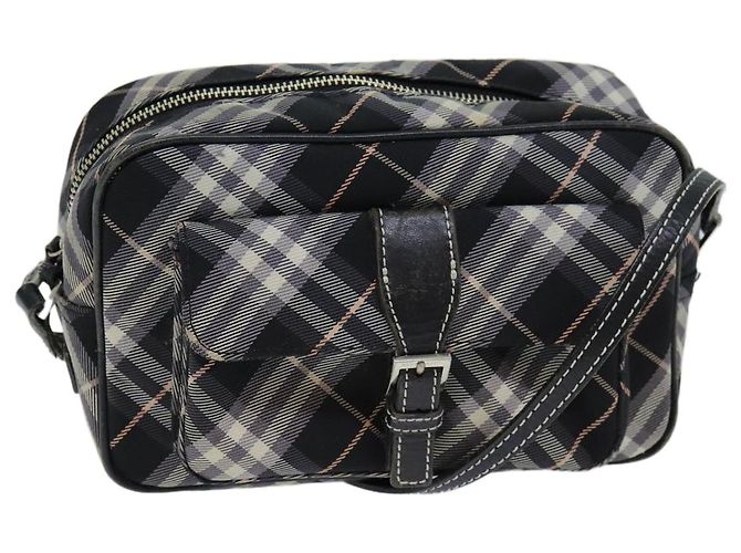 Borsa a tracolla BURBERRY Nova Check Blue Label Nera Autentica ti1758 Nero